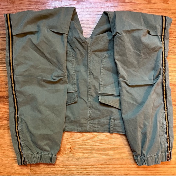 Nili Lotan Cropped French Military Pants Camo Green Grosgrain Tape Size 2 - Picture 8 of 8